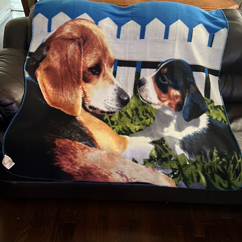 Fleece Dogs Image Fun Throw Blanket